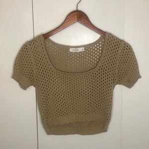 Glasson’s Tan Knit Cropped Tee